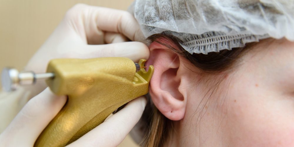 Hardware ear piercing.